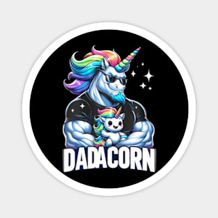 Dadacorn Tee Unicorn Dad and Son Daughter, Papa Father's Day Magnet